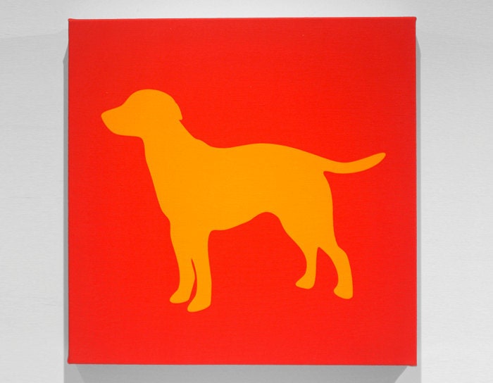 Organic Dog Print - Red / Orange - 22" x 22"