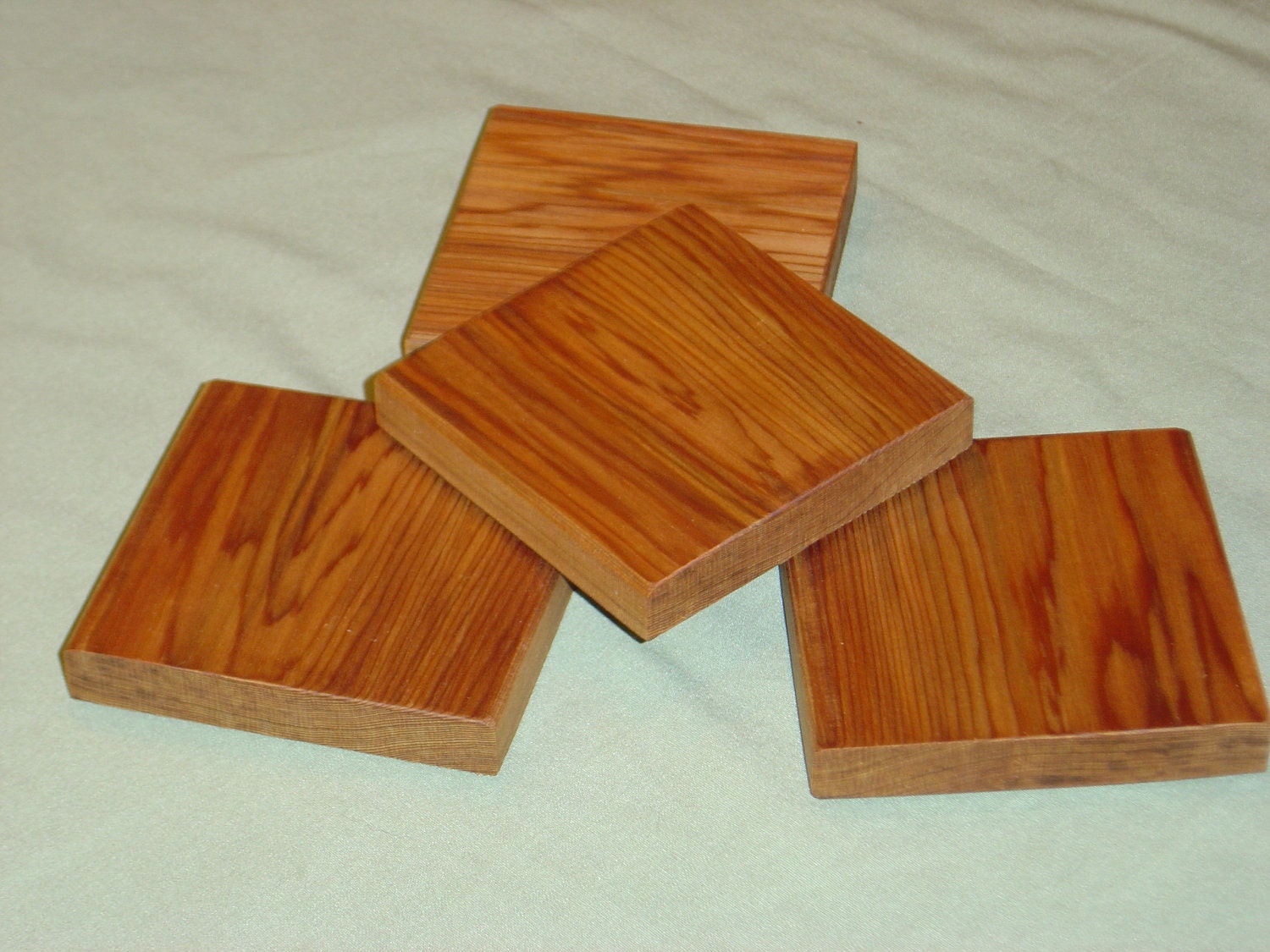 Dark Cedar Wood Square Coasters