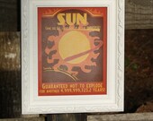 Retro Sci-Fi Sun Travel Poster - 8x10 Print