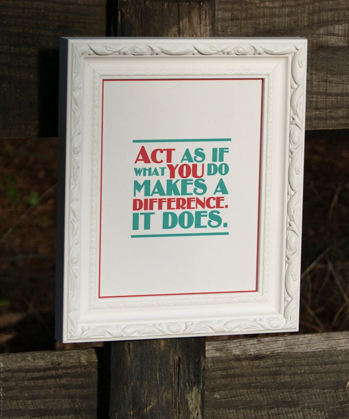 You Do make a Difference- 8x10 Typographical Print