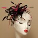Black and Hot Pink Feather Fascinator Hat - wedding, ladies day - choose any colour feathers & satin