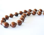 Coffee Brown Necklace -Ceramic Necklace -Winter Fashion