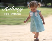 Aubrey - Bow Dress Sewing Dress PDF Pattern. Girl's Dress Pattern. Toddler Pattern. Sizes 12m-8 included