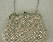 Vintage 1950's Beaded Pale Pink Evening Bag/Purse
