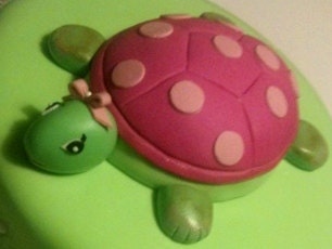 Edible Girly Turtle Cake Topper