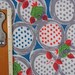 Vintage 40's fabric Green Roses Polka Dots