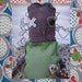 Vintage 40's fabric Green Roses Polka Dots