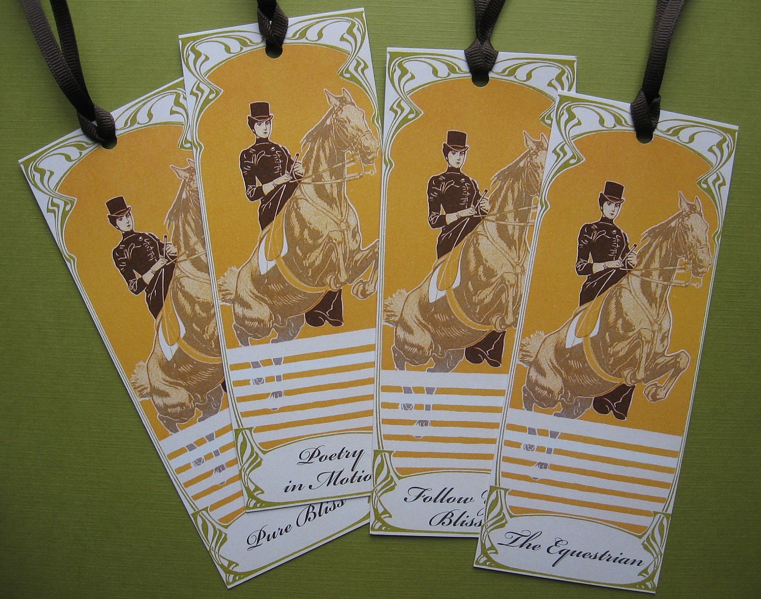 Set of 4 Equestrian Inspirational Bookmarks
