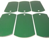 12 Large Green Anodized Aluminum Dog Tags, Large Blank Discs, Blank Stamping Tags