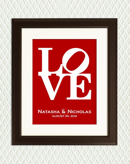 Gift for her - Personalized Wedding Gift Idea -  Love - for Girlfriend, Boyfriend, Wife or Husband - Or for an engagement, anniversary