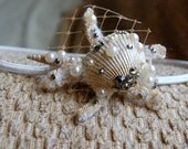 Mermaid Style Gold and White Starfish and Seashell Headband