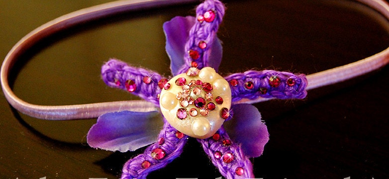 Little Mermaid inspired Purple Starfish Headband