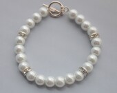 White Pearl Bracelet, Bridal Pearl Bracelet, Bridal Jewellery