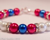 Red, White & Blue Pearl Bracelet