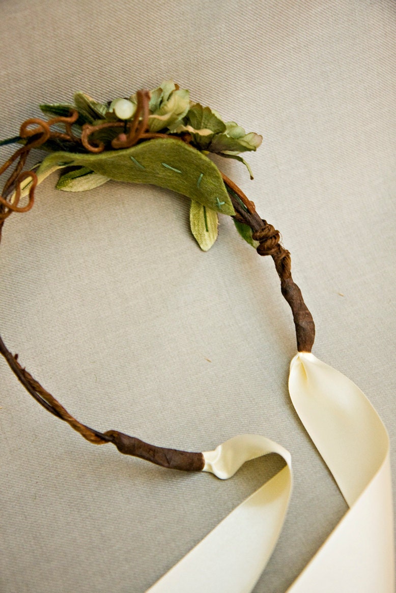 Vine, leaf, and berry Floral Crown, made to order