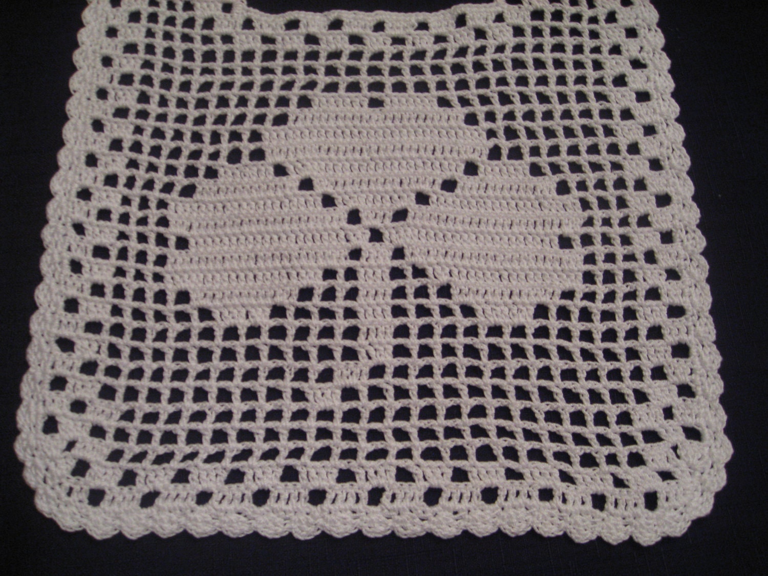 Baby Bib Irish Shamrock Crochet White Cotton