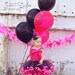 Lolita Tutu Skirt. Black/Hot Pink Polka Dot ribbon edged Tutu.Ready to ship --SIZE 3T-- Birthday, Photography Prop, Pageants