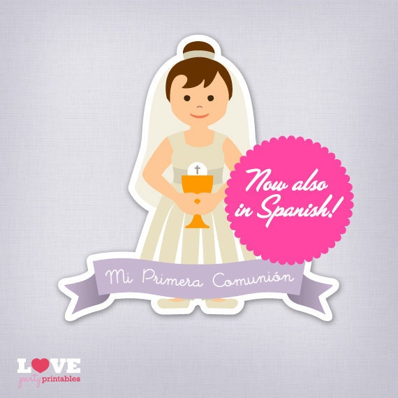 Spanish First Holy Communion Printables - Little girl