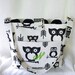 Purse, Tote Bag Fabric Handmade Tote Custom Embroidered with Monogram Owl Print