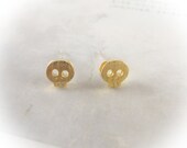 tiny gold skull earrings