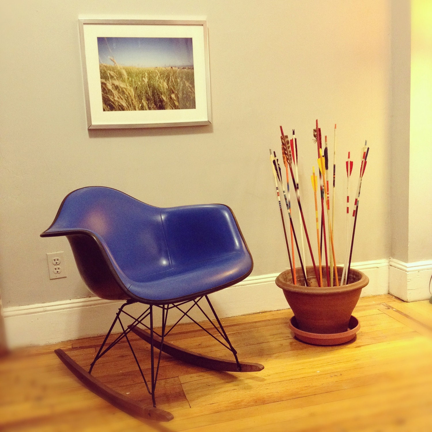 Eames for Herman Miller Fiberglass Rocker Royal Blue Naugahyde RAR-1