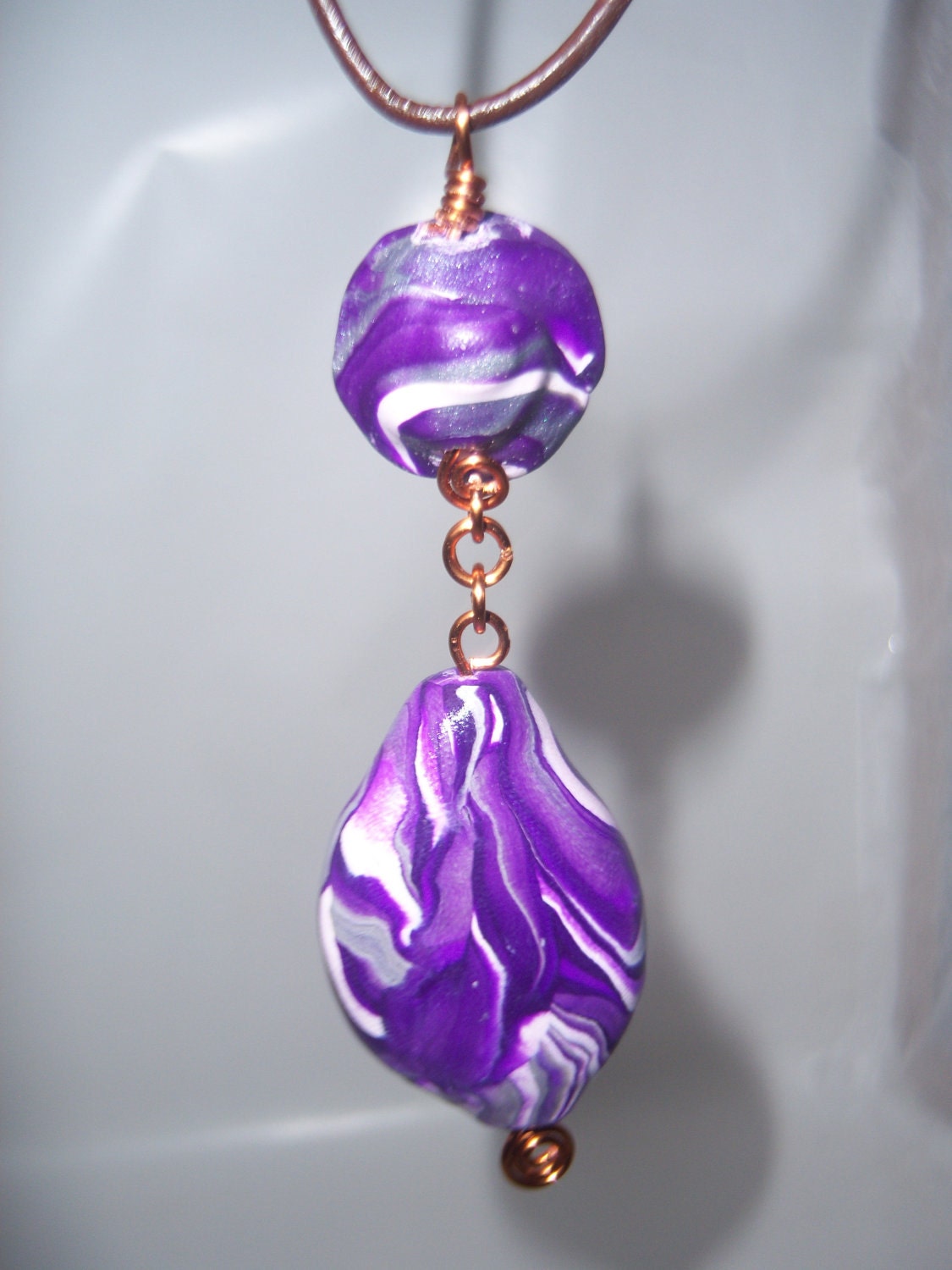 Polymer Clay Necklace Pendant Purple Bliss Set