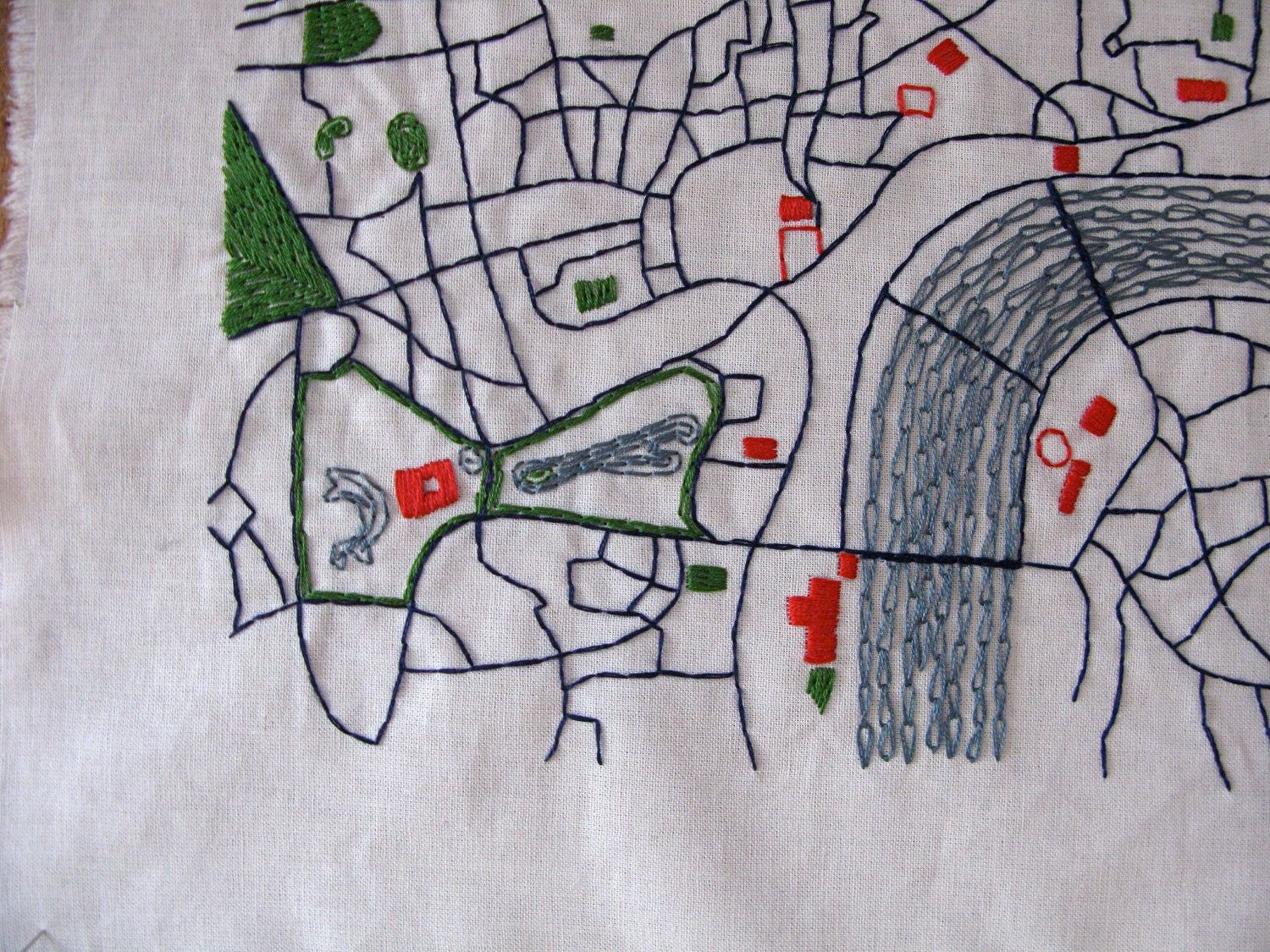 Your Hometown Custom Embroidered Map