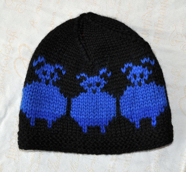 Handknitted unisex sheep/lamb, woolen hat/cap made out of 100% pure Icelandic lambs wool, ready to ship