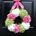 Hydrangea Spring Wreath LG - Pink, Green and White