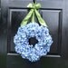 Reserved listing for Corey - Blue Hydrangea Wreath with Sage Green Ribbon