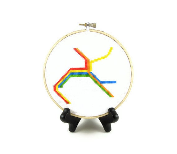 BART Map Bay Area Rapid Transit Lines Finished Cross Stitch Embroidery Hoop Art