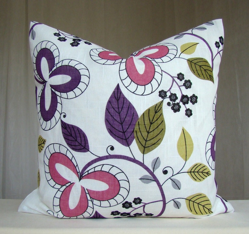 Decorative Pillow Cover 18 x 18 Cotton Throw Pillow Decorative Accent Pillow Euro Sham Floral Pillow Cushion Cover Pillow Case