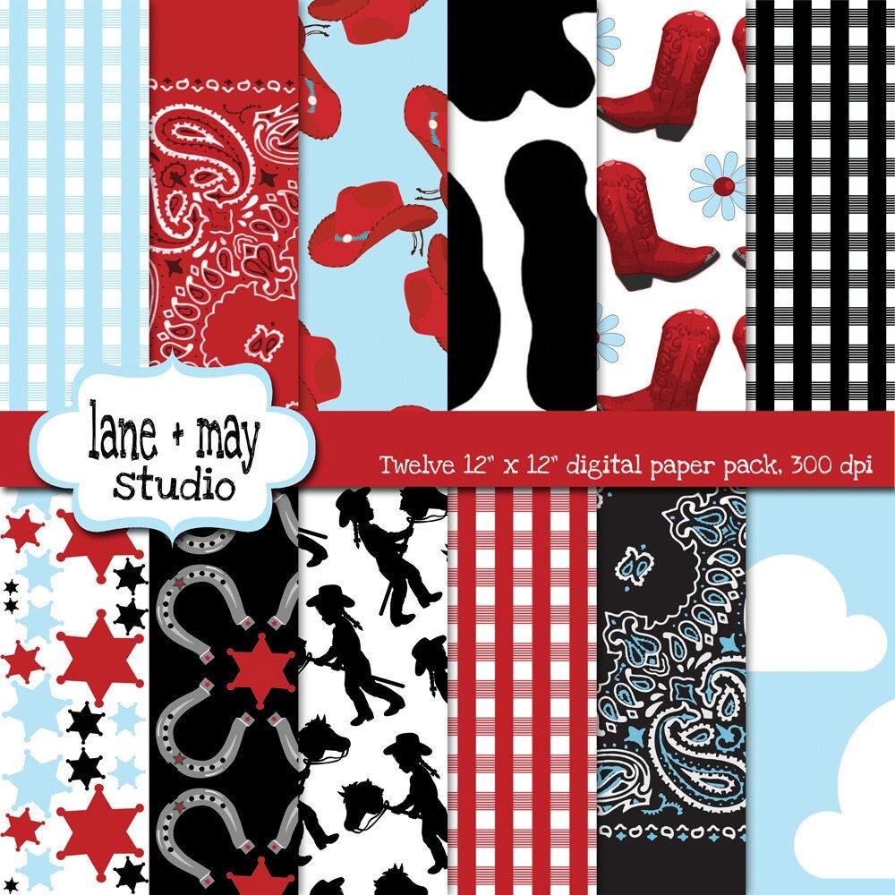 cowgirl scrapbook paper