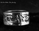 Recycled Silver Hand Carved Ring Wedding Band