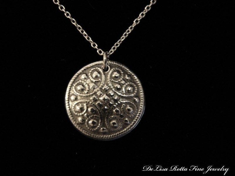 Recycled Silver Italian Style Pendant Necklace