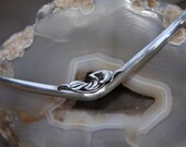 Vintage Cala Lily Neck Ring or Headpiece for Medieval Ceremonies. Graceful Sterling Silver