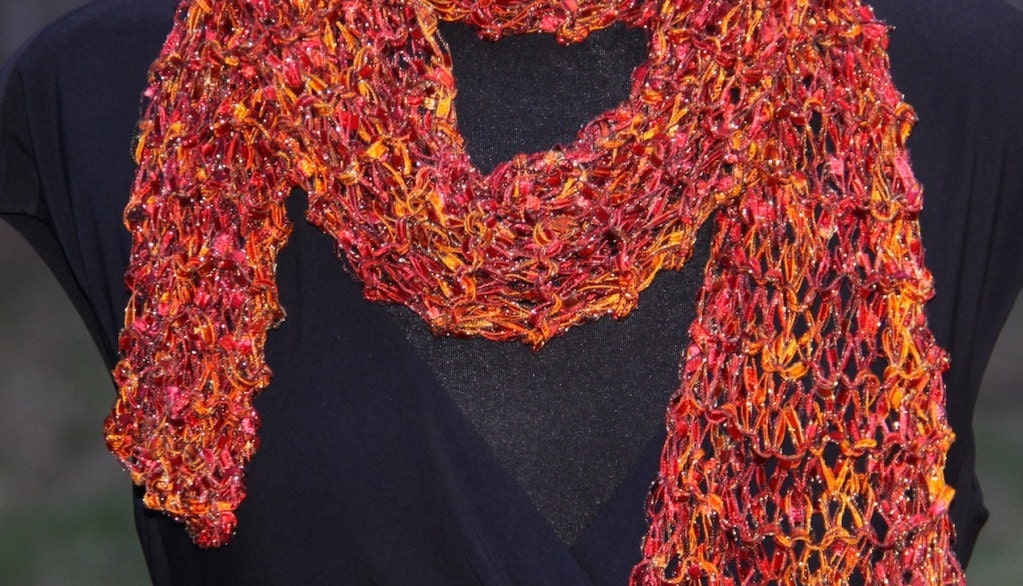 30% off WITH Free Shipping/  Phoenix Rising Silk Double-Strand Hand Knitted Scarf -3722