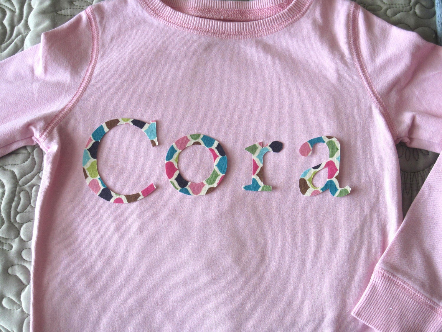 Name or Phrase Iron On Appliques---  Choose any Fabric