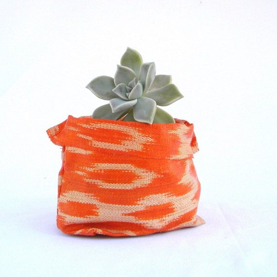 BANSOT - ikat fabric bowl in orange