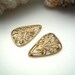2 Raw Brass Filigree Pendants ( DS00158 )