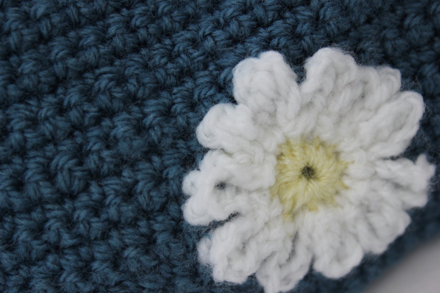 Blue crochet bag - daisy flower bag