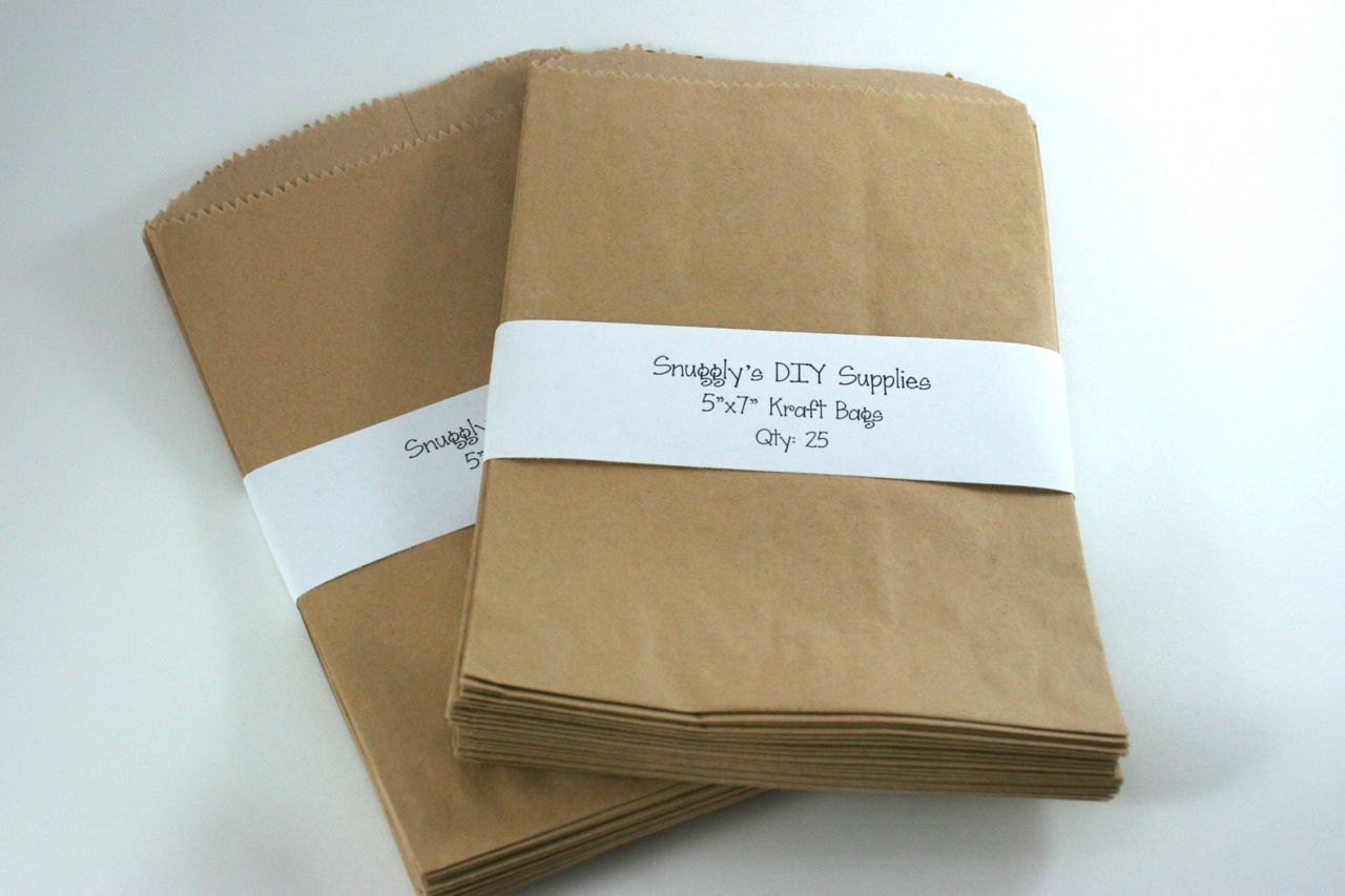 Kraft Bag Paper Bag Merchandise Bag (5"x7.5") - Printable DIY Favor Bags - Set of 50