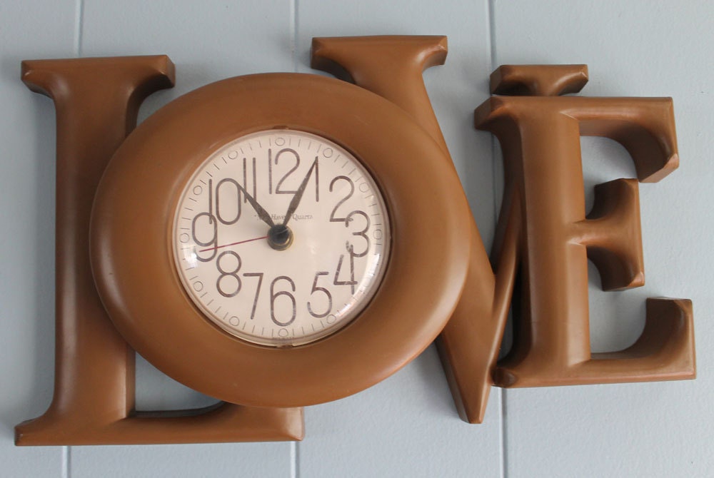 Reserved for Jude On Sale Mod 70's "Love" Wall Clock