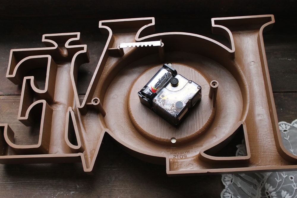 Reserved for Jude On Sale Mod 70's "Love" Wall Clock