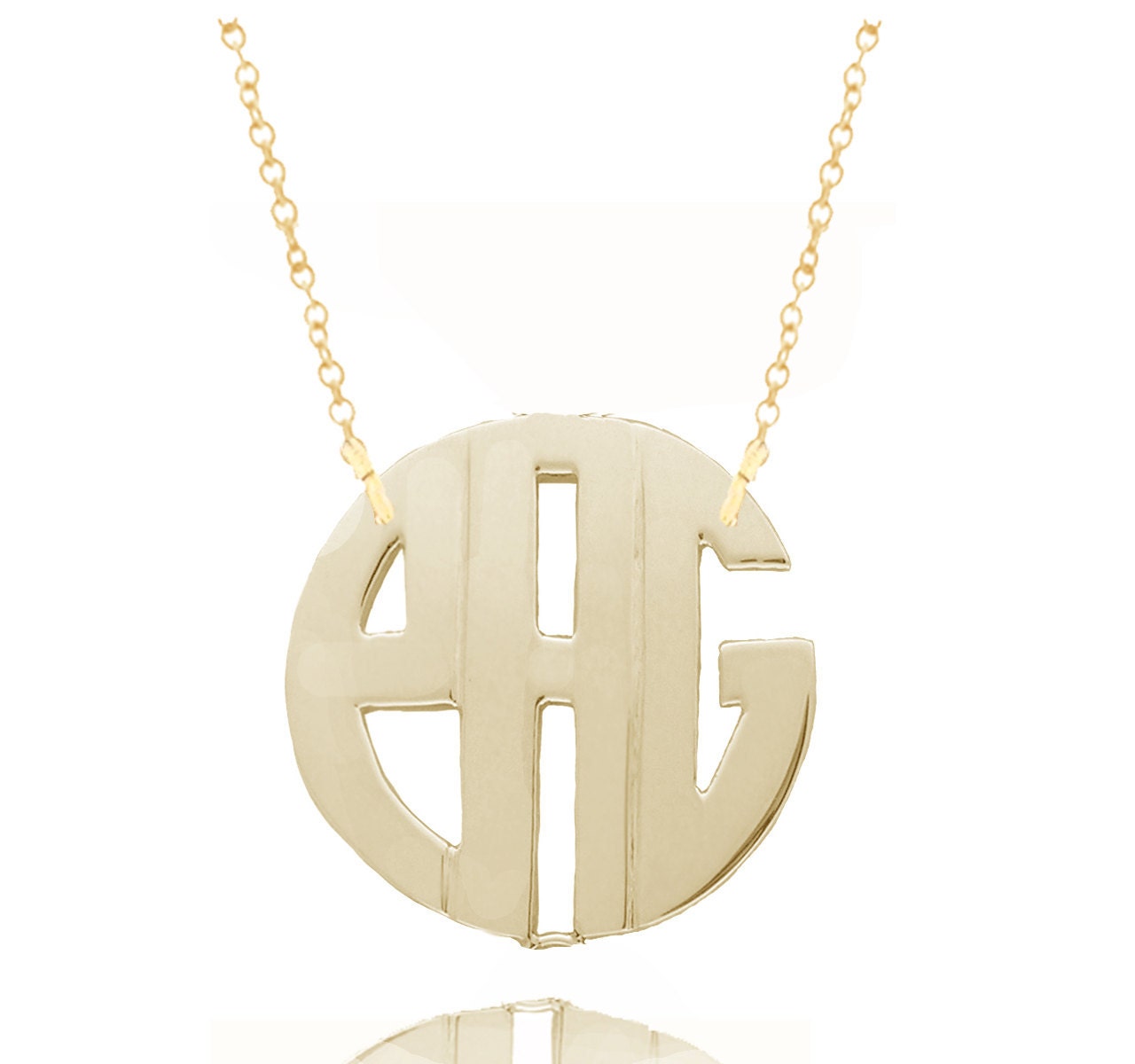 Personalized Monogram Initials Small (Order Any Initials) - Sterling Silver & 24K Gold