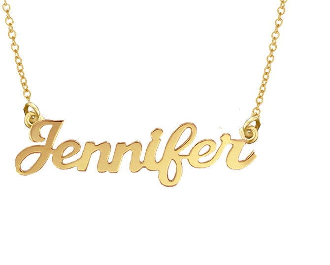 Personalized Name Necklace - Customize it With Your Name - Sterling Silver and 24K yellow Gold