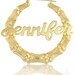 Celebrity Style Bamboo Name Earrings (order any name) - 24k Yellow Gold Overlay