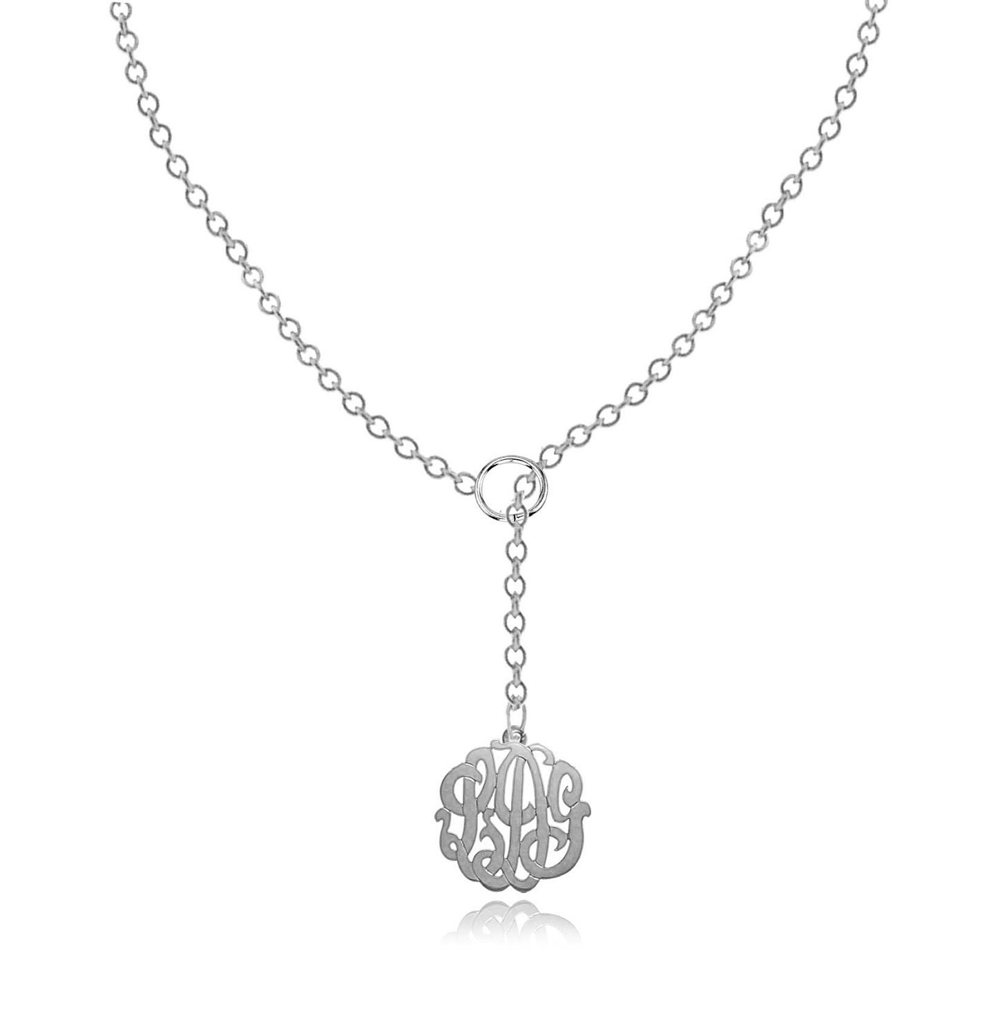 Personalized Monogram necklace Small (Order Your Initials) - Sterling Silver