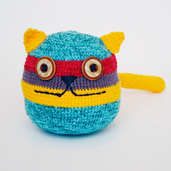 Crochet cat, baby organic toy, rattle, baby shower gift, amigurumi toy Organic toy