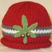 Hat, Baby Hat, Ohio State Buckeye Hat, Knitted Baby Hat, Red Grey White Hat, OSU Hat, Handmade Buckeyes, Buckeye Hat
